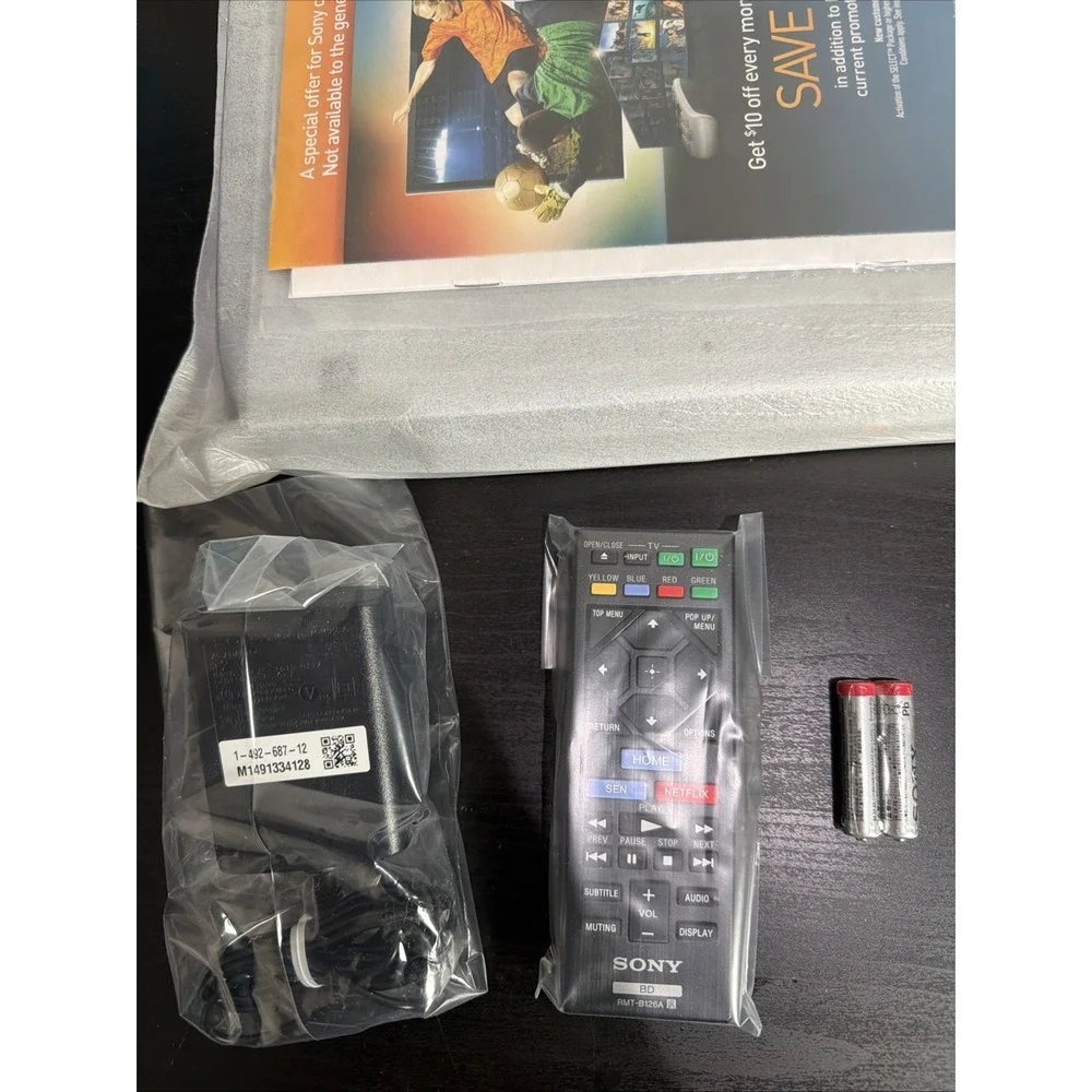 Sony BDP-S1200 Blu Ray Disc DVD Player w/ Remote Ac Adapter Manual Open Box